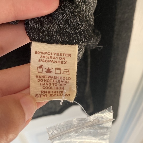 Hem & Thread Gray Washed Black Light Sweater Long Sleeve Top - Picture 3 of 5